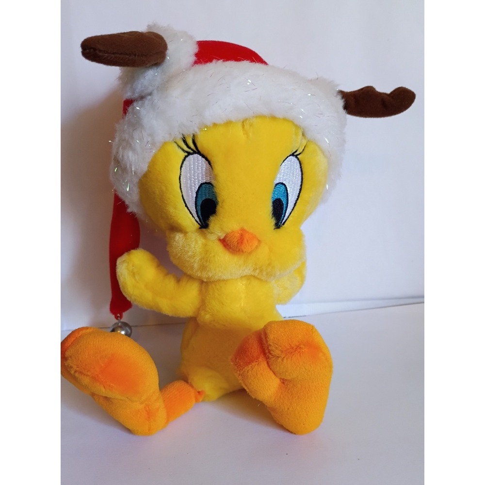 Hallmark Looney Tunes Tweety Bird Plush Santa Hat Reindeer‎ Antlers LPR3366
